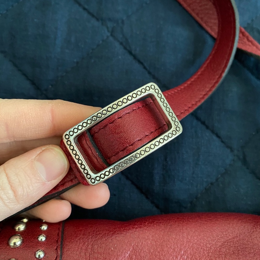 Brighton Red Crossbody Bag with Silver Accents - Picture 7 of 11